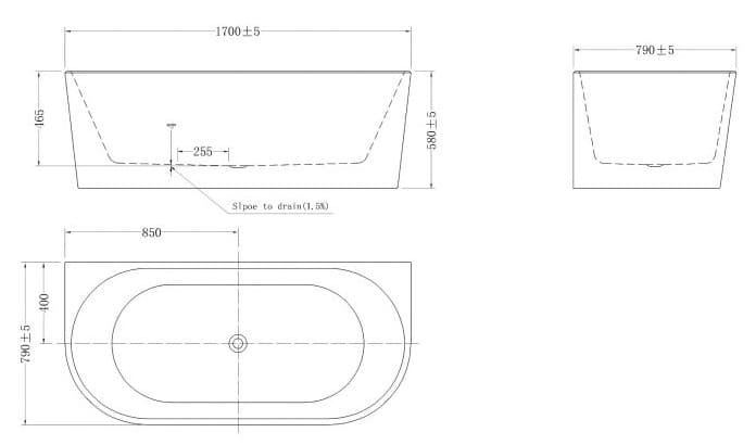 Bảng vẽ kỹ thuật Bồn tắm Euroking EU-1838 