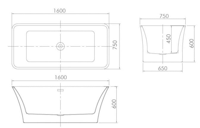 Bảng vẽ kỹ thuật Bồn tắm Euroking EU-1842 