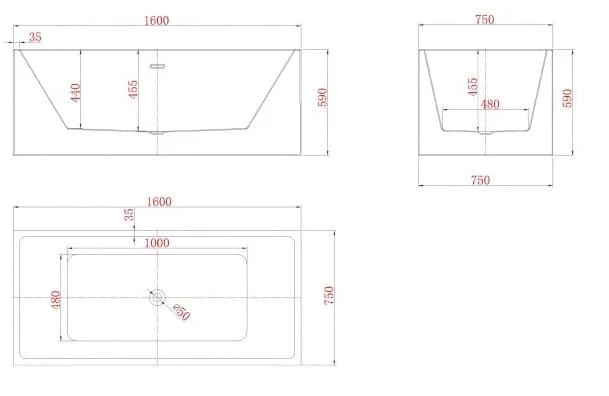 Bảng vẽ kỹ thuật Bồn tắm Euroking EU-1875 