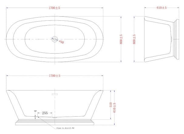 Bảng vẽ kỹ thuật Bồn tắm Euroking EU-1890A 