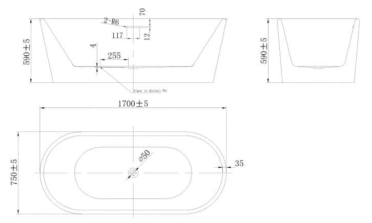 Bảng vẽ kỹ thuật Bồn tắm Euroking EU-1891 