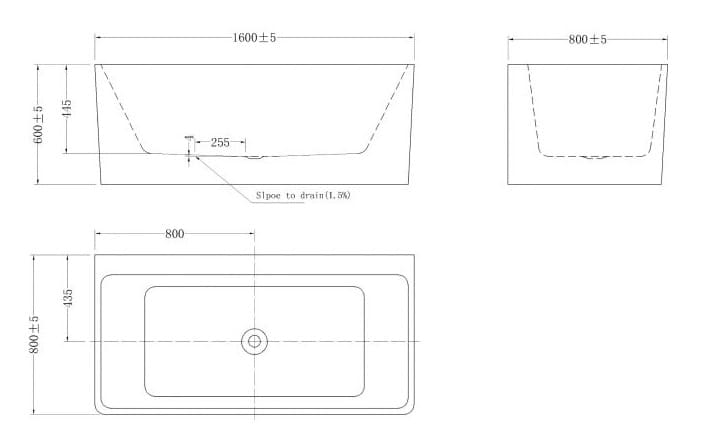Bảng vẽ kỹ thuật Bồn tắm Euroking EU-1833