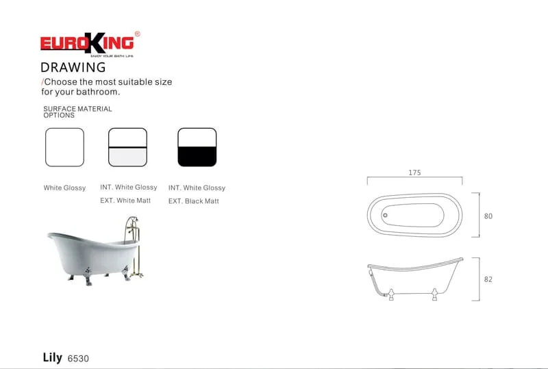 Bảng vẽ kỹ thuật Bồn tắm LILY Nofer NO-6530