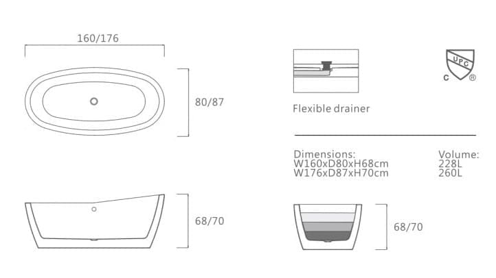 Bảng vẽ kỹ thuật Bồn tắm Nofer NO-6027