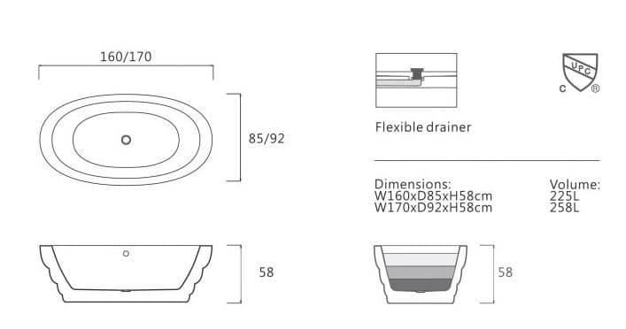 Bảng vẽ kỹ thuật Bồn tắm Nofer NO-6029
