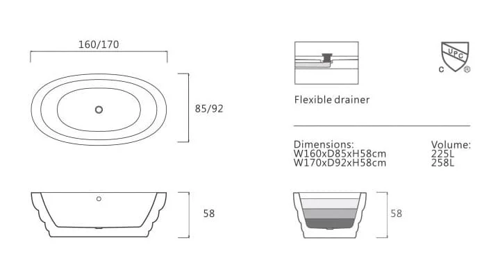 Bảng vẽ kỹ thuật Bồn tắm Nofer NO-6029