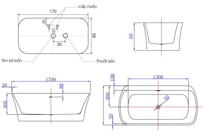 Bảng vẽ kỹ thuật Bồn tắm Nofer NO-6053 màu đen.jpg