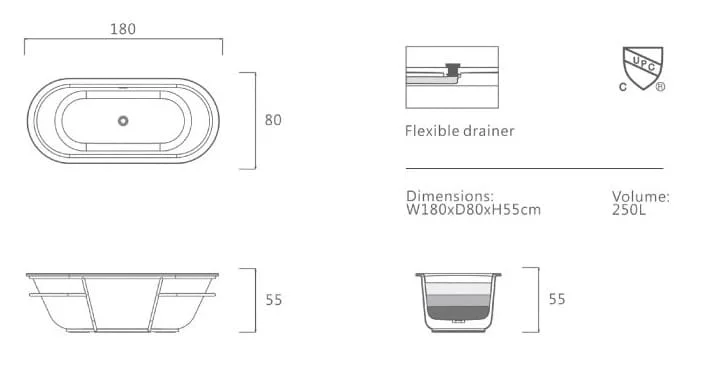 Bảng vẽ kỹ thuật Bồn tắm Nofer NO-6058 