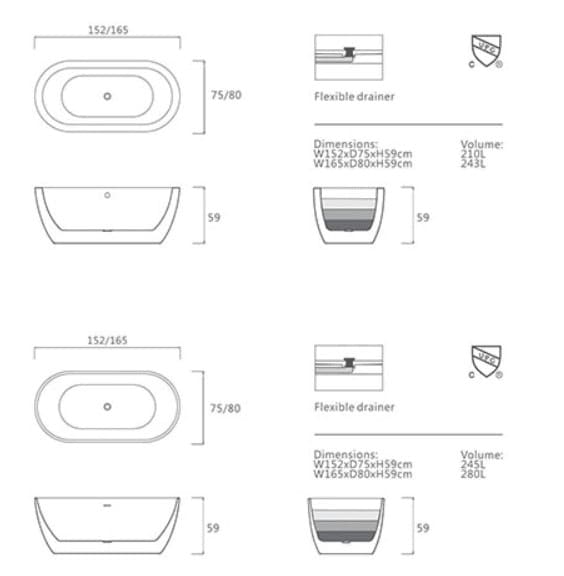 Bảng vẽ kỹ thuật Bồn tắm DIVA Nofer NO-6024 