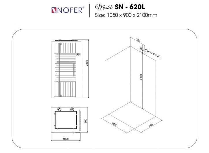 bản vẽ kỹ thuật Phòng xông hơi Nofer NO-620