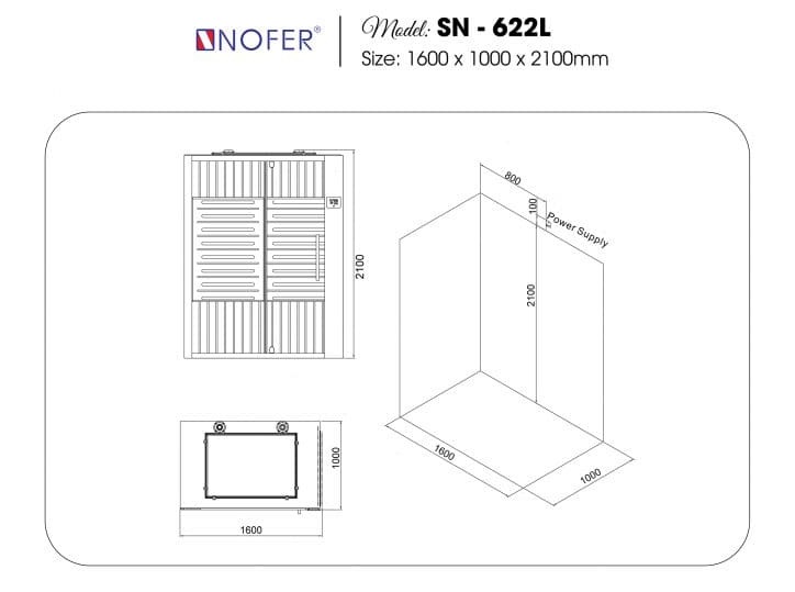 bản vẽ kỹ thuật Phòng xông hơi Nofer NO-622