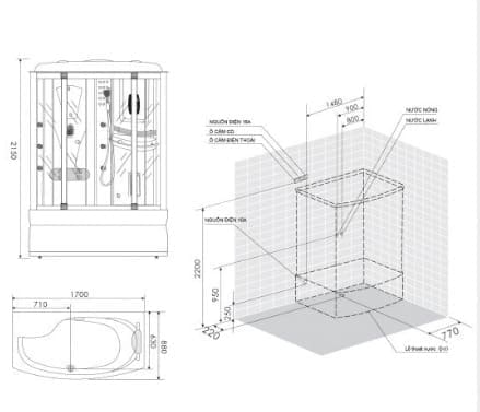 bản vẽ kỹ thuật Phòng xông hơi Nofer NO-807