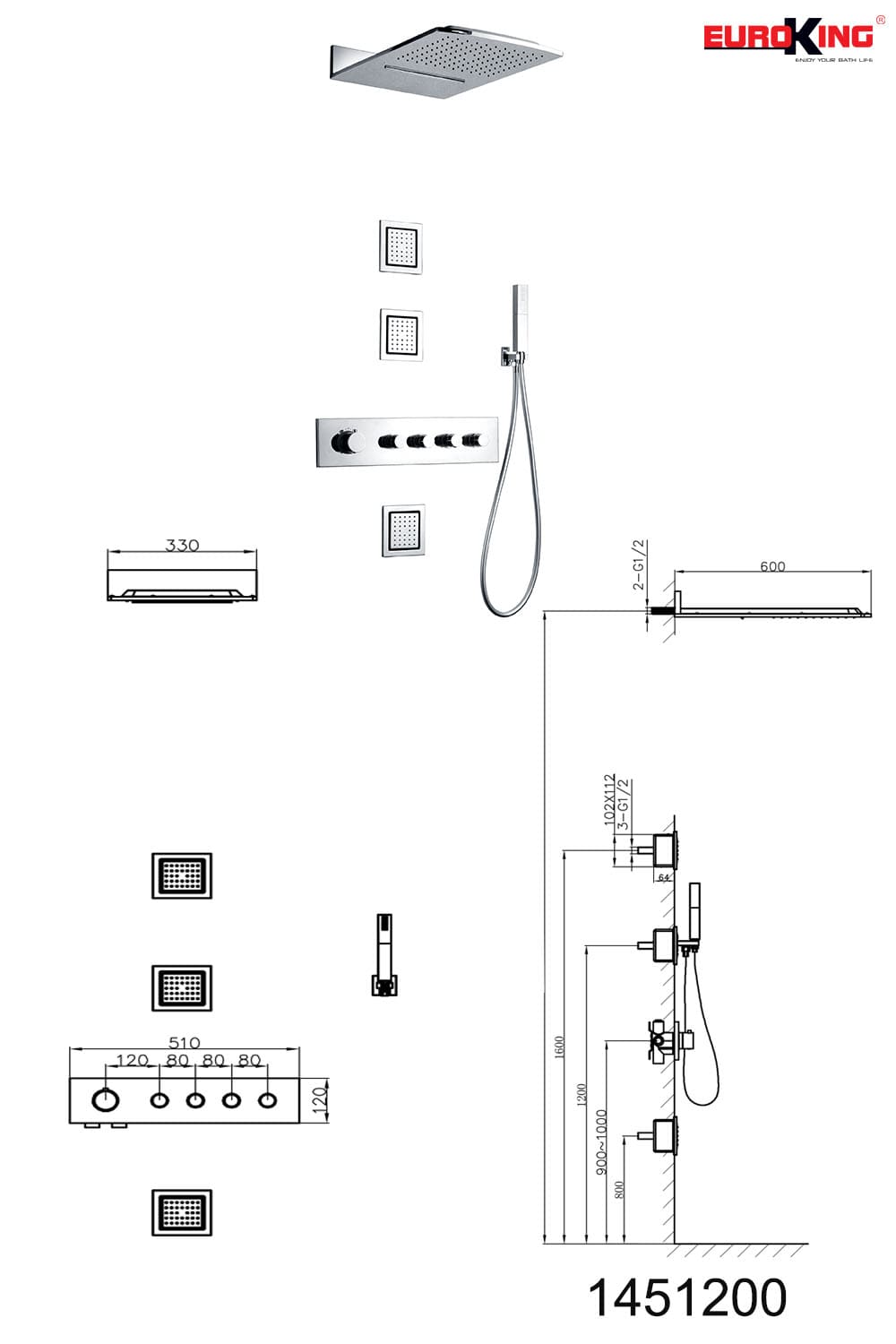  Sen tắm âm tường Nofer NO-1451200