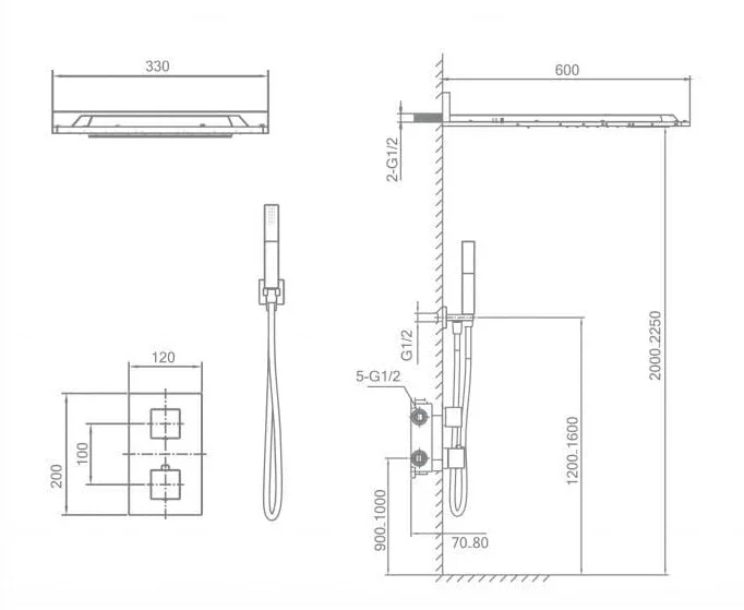 Sen tắm âm tường Nofer NO-1460700