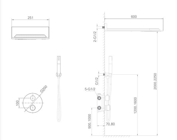  Sen tắm âm tường Nofer NO-1460900