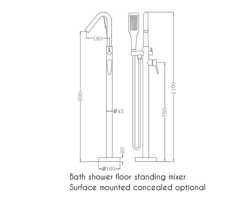  Sen tắm gắn bồn Nofer NO-51025-1