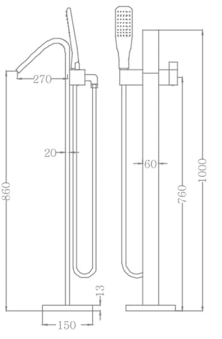 Sen tắm gắn bồn Nofer NO-61001