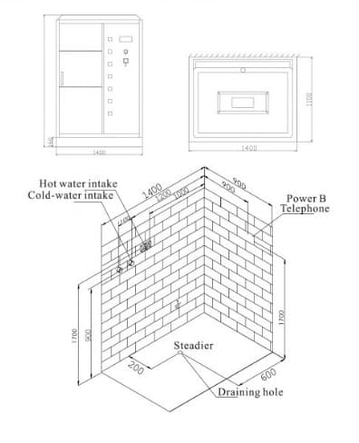 bản vẽ kỹ thuật Phòng xông hơi Nofer NO-1411