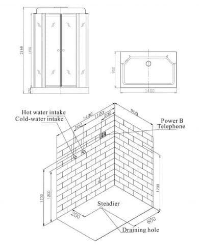 bản vẽ kỹ thuật Phòng xông hơi Nofer NO-1491