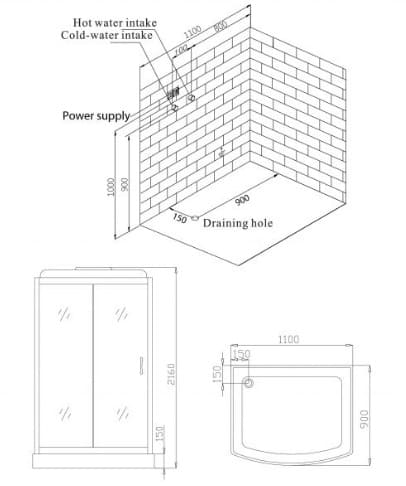 bản vẽ kỹ thuật Phòng xông hơi Nofer NO-2119A