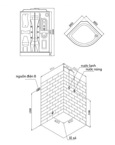 bản vẽ kỹ thuật Phòng xông hơi Nofer NO-8190
