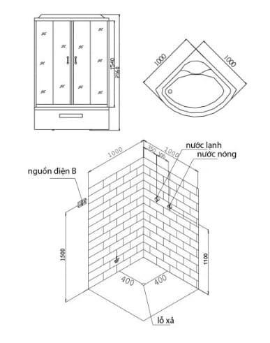 bản vẽ kỹ thuật Phòng xông hơi Nofer NO-904