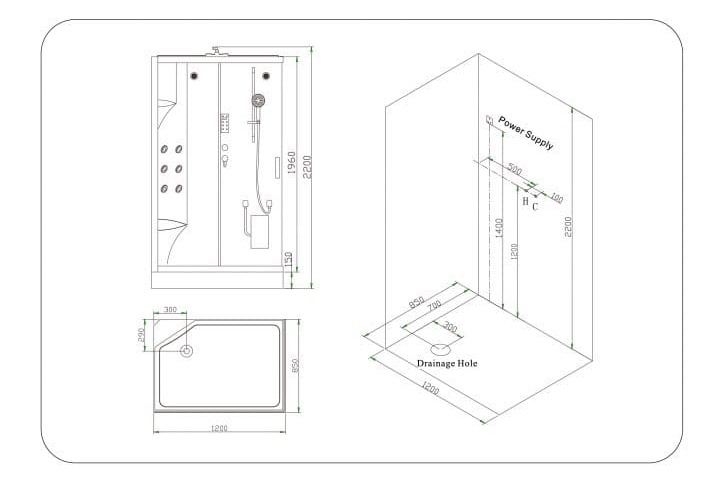 bản vẽ kỹ thuật Phòng xông hơi Nofer NO-102A