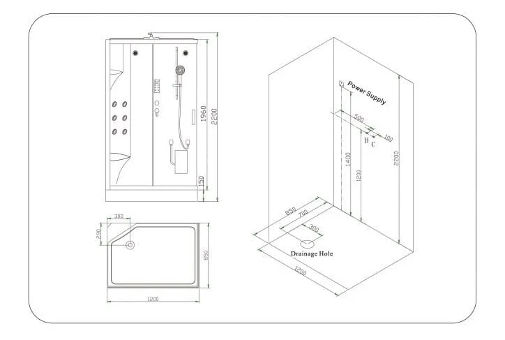 bản vẽ kỹ thuật Phòng xông hơi Nofer NO-102A