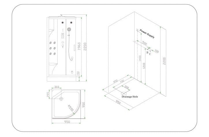 bản vẽ kỹ thuật Phòng xông hơi Nofer NO-106A