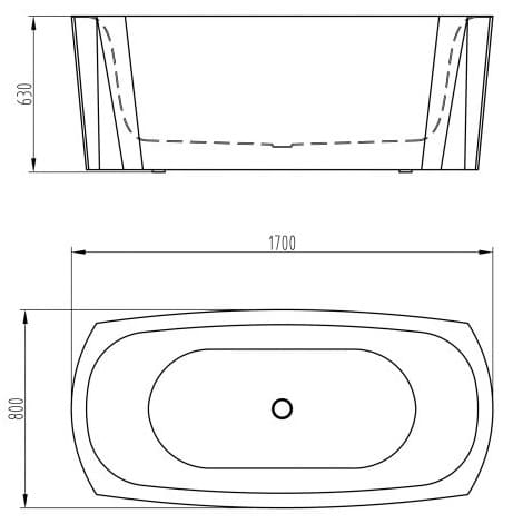 Bảng vẽ kỹ thuật Bồn tắm Euroking EU-61110B 