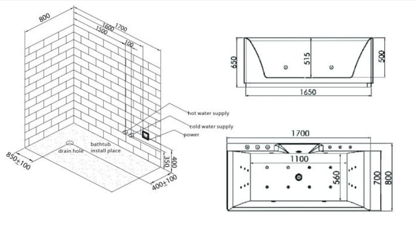 Bồn tắm MASSAGE Euroking EG–1823