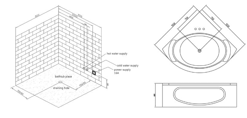 Bồn tắm MASSAGE Euroking EG–7550DG