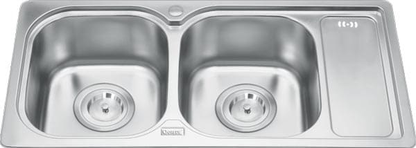 Chậu rửa bát 2 hố 1 bàn Inox GORLDE GD-5505