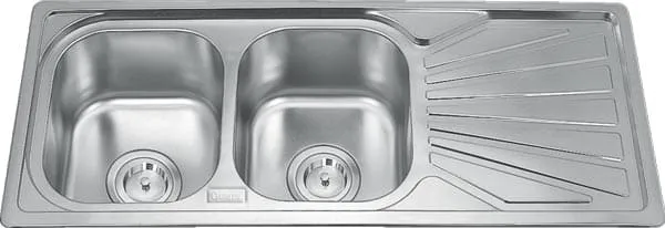 Chậu rửa bát 2 hố 1 bàn Inox GORLDE GD-5526