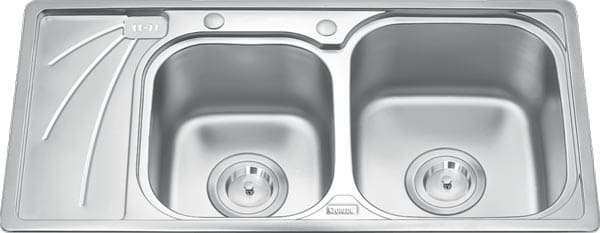 Chậu rửa bát 2 hố có bàn Inox GORLDE GD-9037