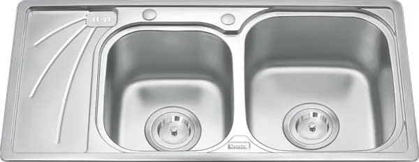 Chậu rửa bát 2 hố có bàn Inox GORLDE GD-9037