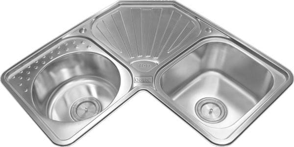 Chậu rửa bát góc 2 hố Inox GORLDE GD-5409