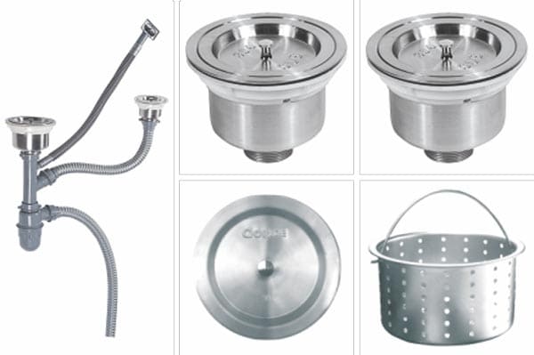 Chậu rửa bát 2 hố 1 bàn Inox GORLDE GD-5506