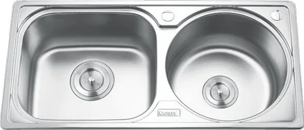 Chậu rửa bát 2 hố lệch Inox GORLDE GD-5312