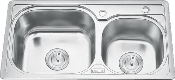 Chậu rửa bát 2 hố lệch Inox GORLDE B-208
