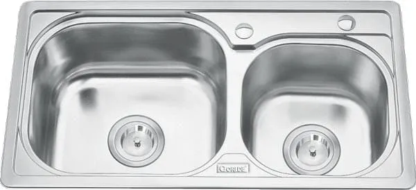 Chậu rửa bát 2 hố lệch Inox GORLDE B-208