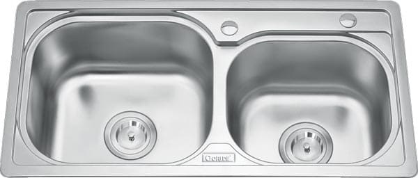Chậu rửa bát 2 hố lệch Inox GORLDE B-209