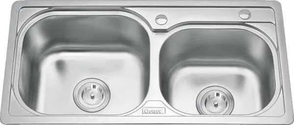 Chậu rửa bát 2 hố lệch Inox GORLDE B-209