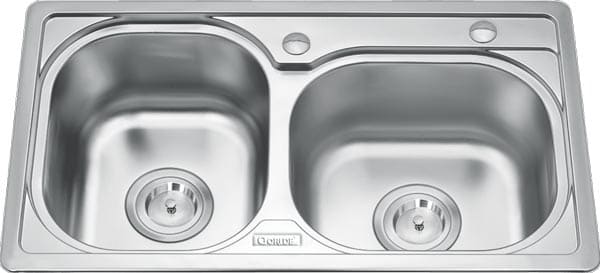 Chậu rửa bát 2 hố lệch Inox GORLDE B-211