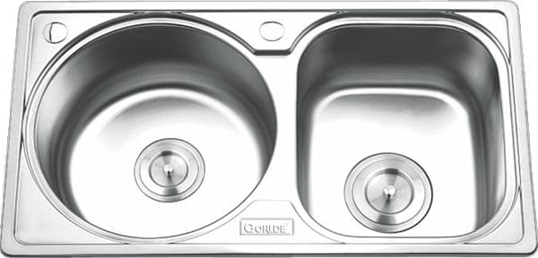 Chậu rửa bát 2 hố lệch Inox GORLDE GD-5012