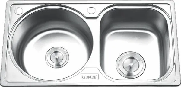 Chậu rửa bát 2 hố lệch Inox GORLDE GD-5012