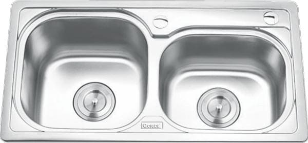Chậu rửa bát 2 hố lệch Inox GORLDE GD-5702