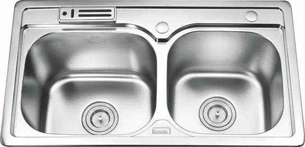 Chậu rửa bát 2 hố có cài dao Inox Gorlde GD-5712