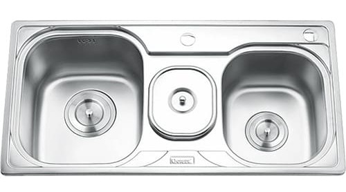 Chậu rửa bát 2 hố có hộp rác Inox Gorlde GD-5103