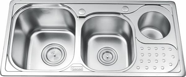 Chậu rửa bát 2 hố có hộp rác Inox Gorlde GD-5203
